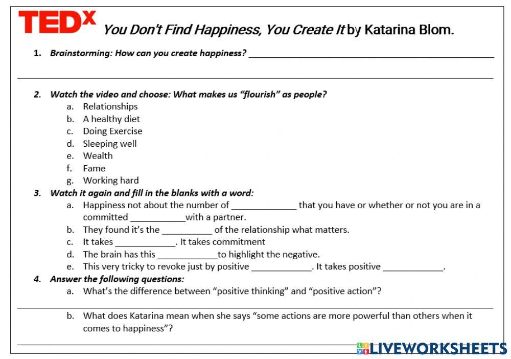 You don't find happiness, you create it!
