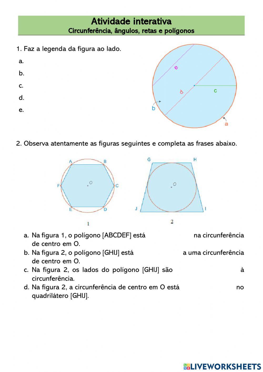 Circunferência. Polígonos