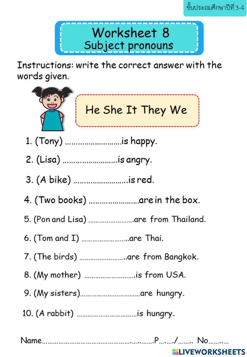 Subject pronouns