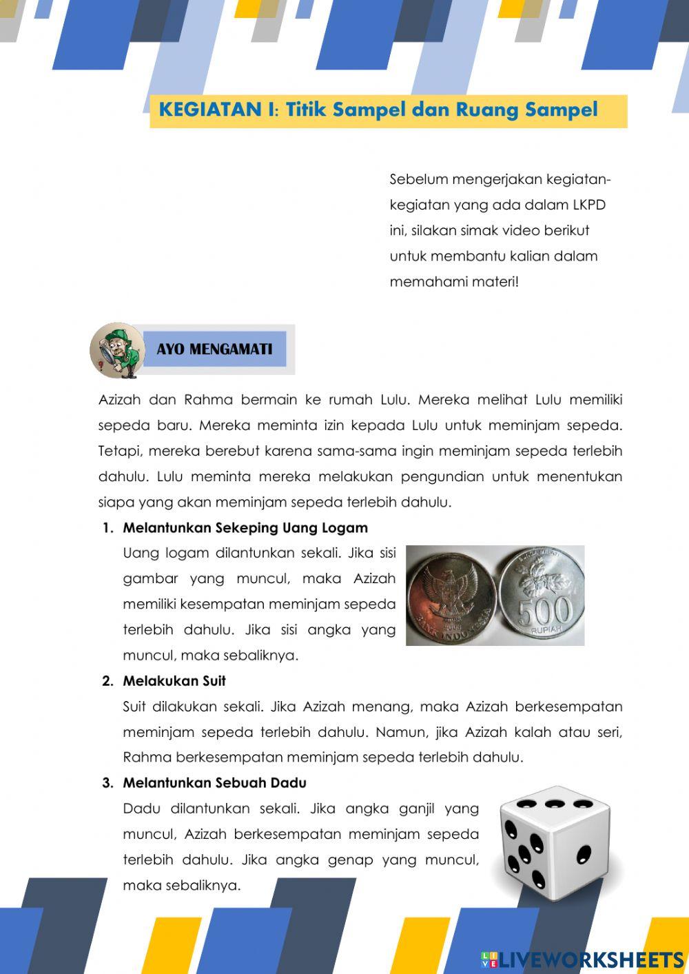 LKPD 1 Peluang Kelas VIII