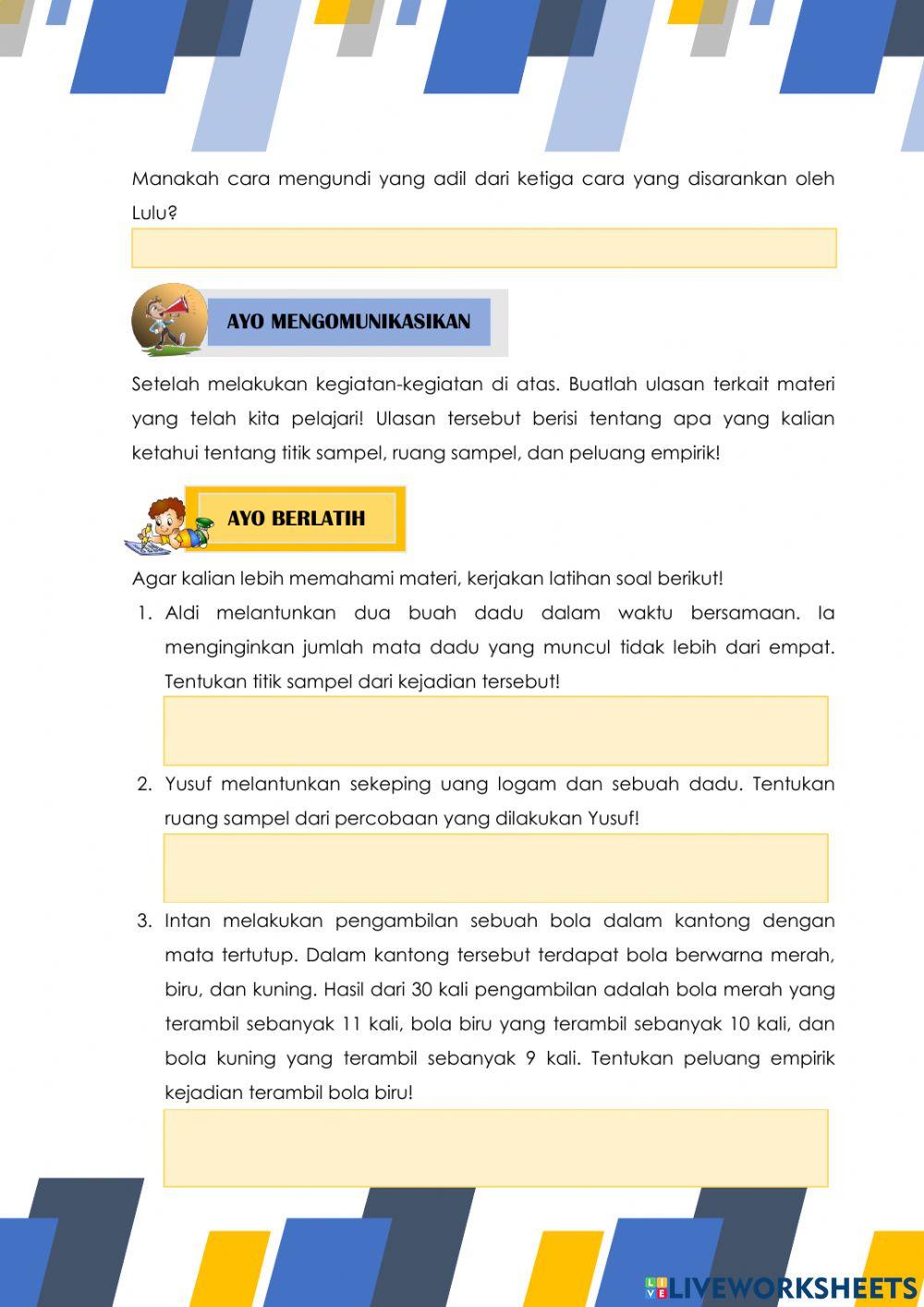 LKPD 1 Peluang Kelas VIII