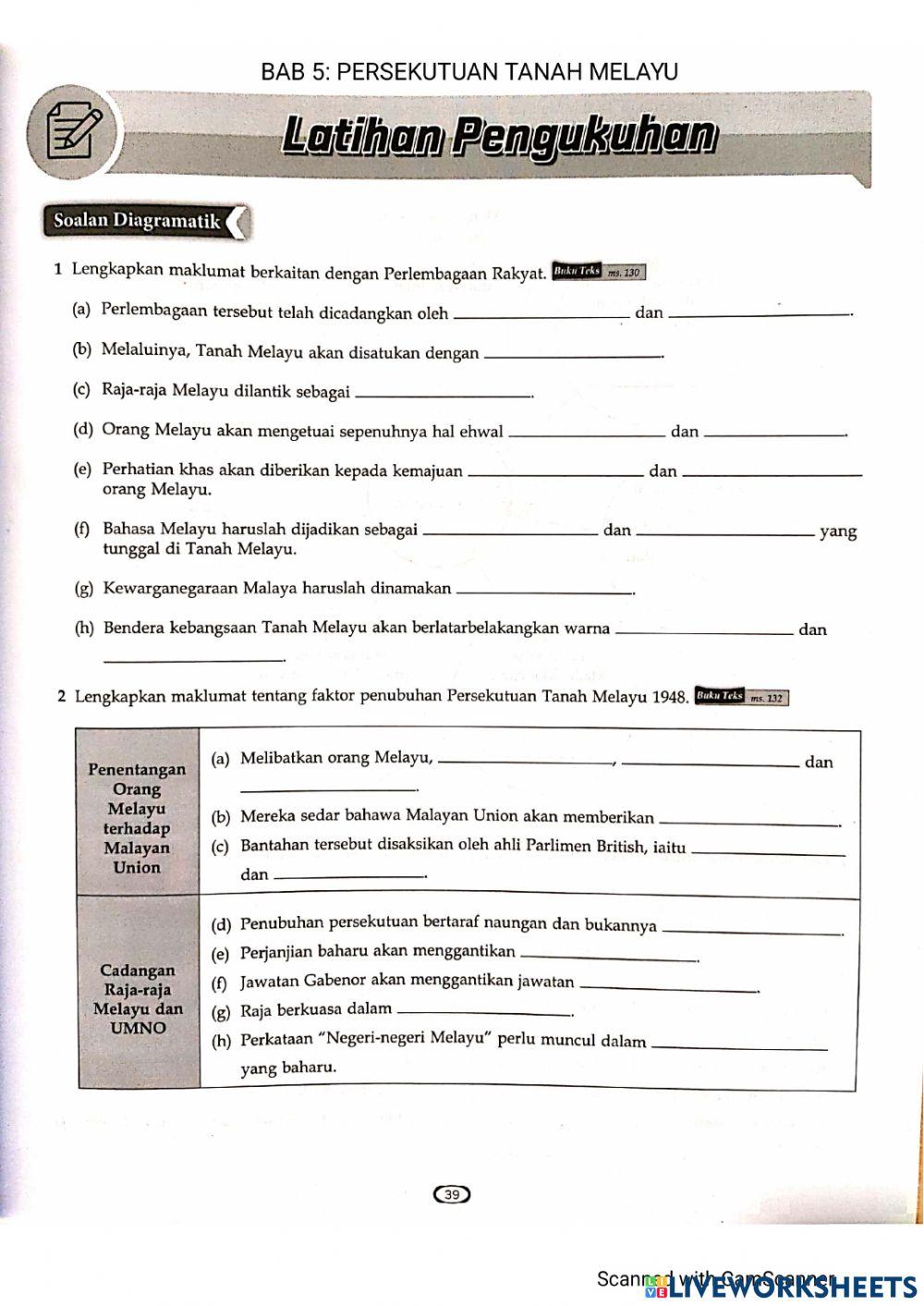 SEJARAH T4: 5.1 Latar Belakang Penubuhan Persekutuan Tanah Melayu 1948