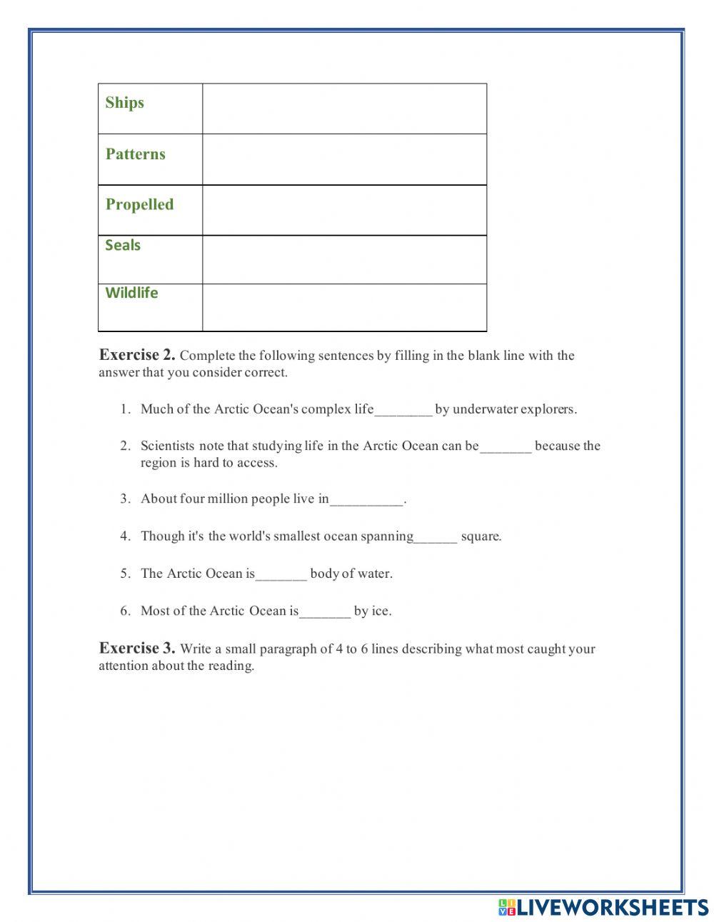 Intermediate Worksheet