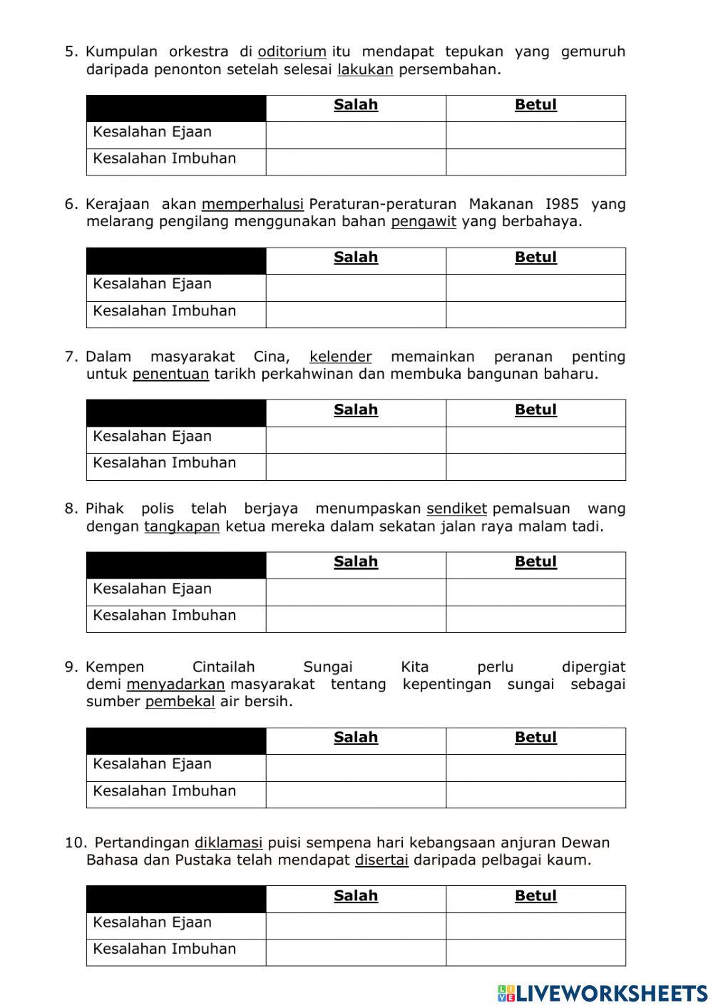 Kesalahan ejaan & kesalahan imbuhan