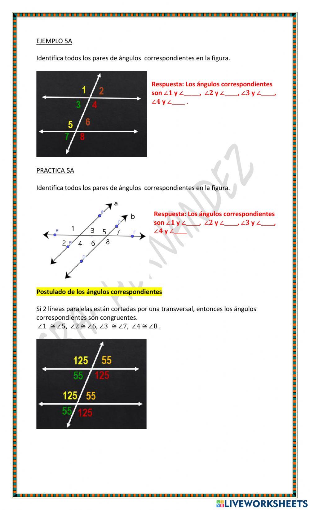 1.A.1.c Propiedades de rectas paralelas y perpendiculares  (paralelas y transversales) parte 2
