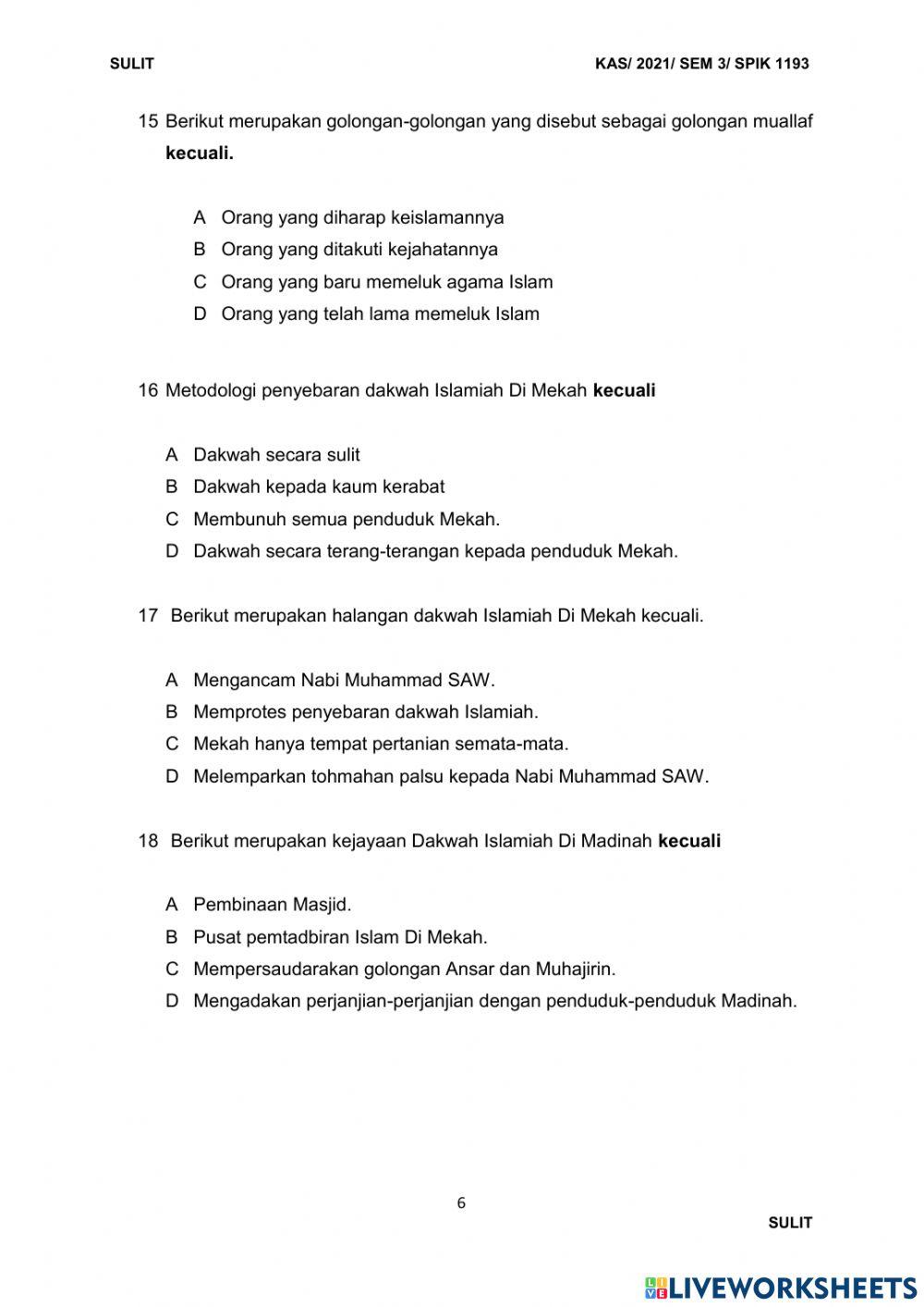 Pengantar dakwah BAH A SET 2 ( MS 1-10)