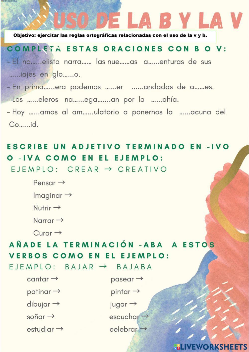 Uso correcto de la v y b