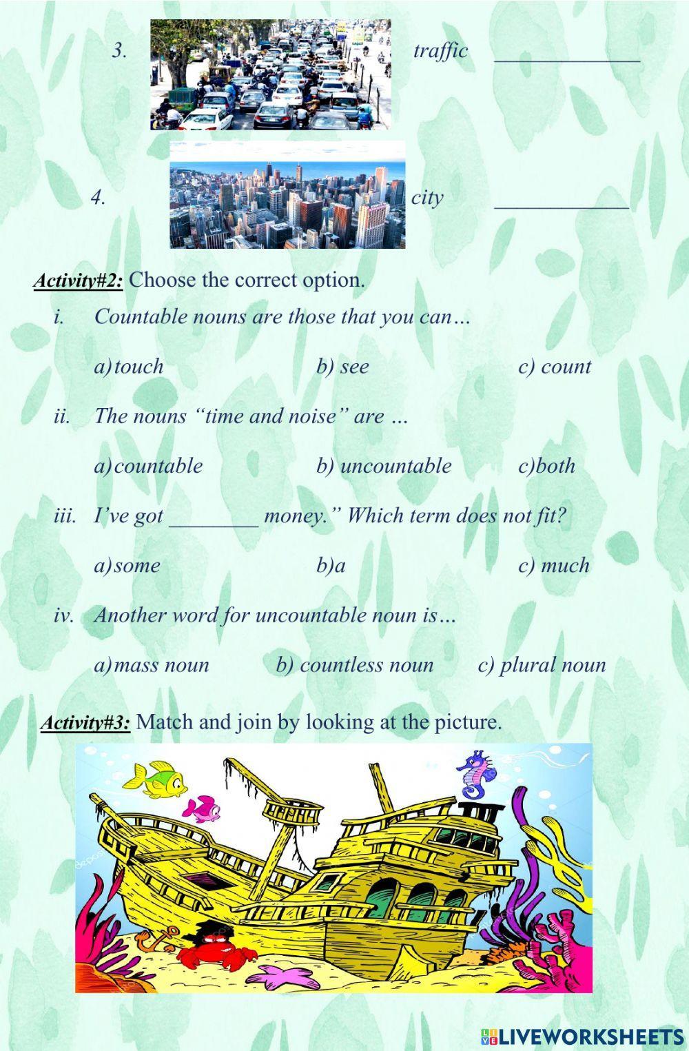 Countable Uncountable Nouns