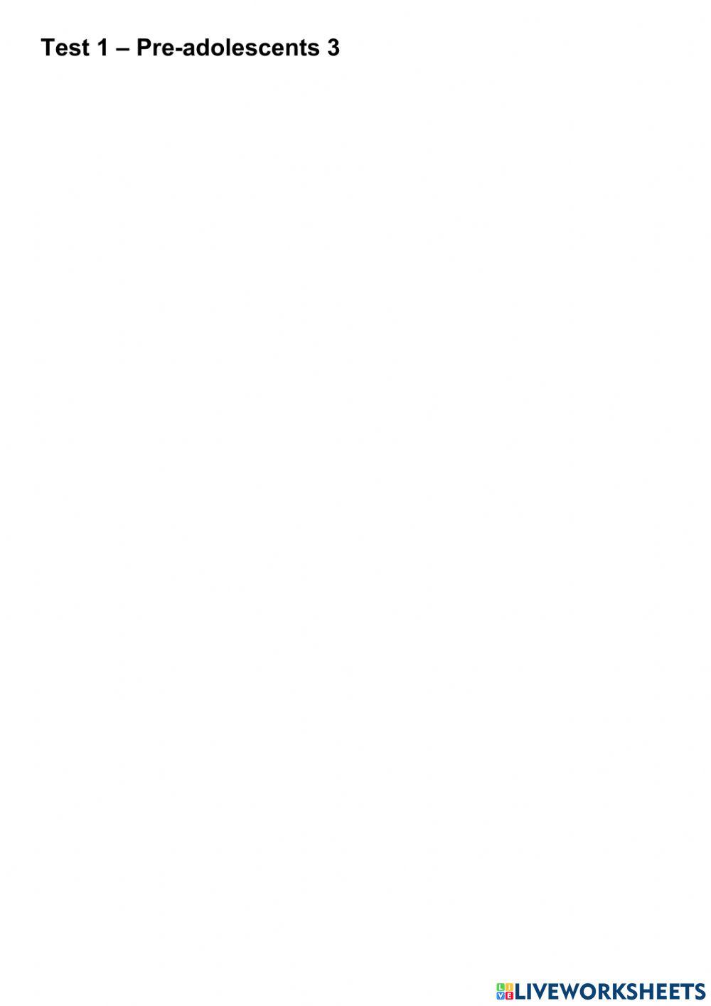 Test 1 - Pre-Adol 3