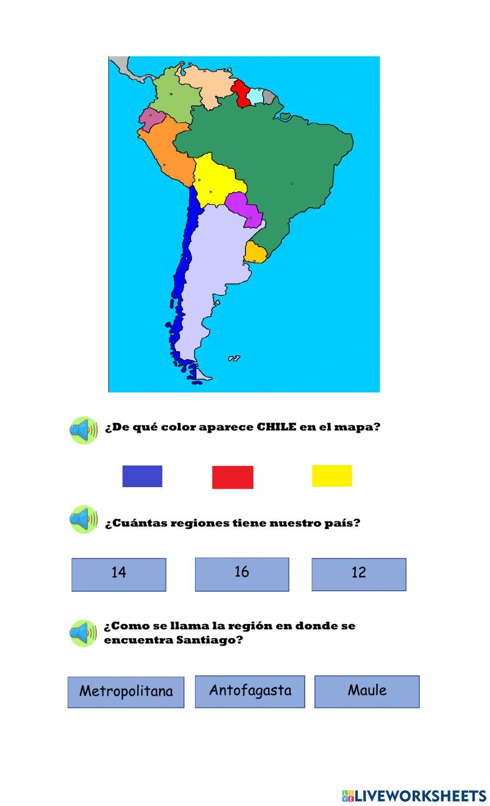 Chile en el mapa
