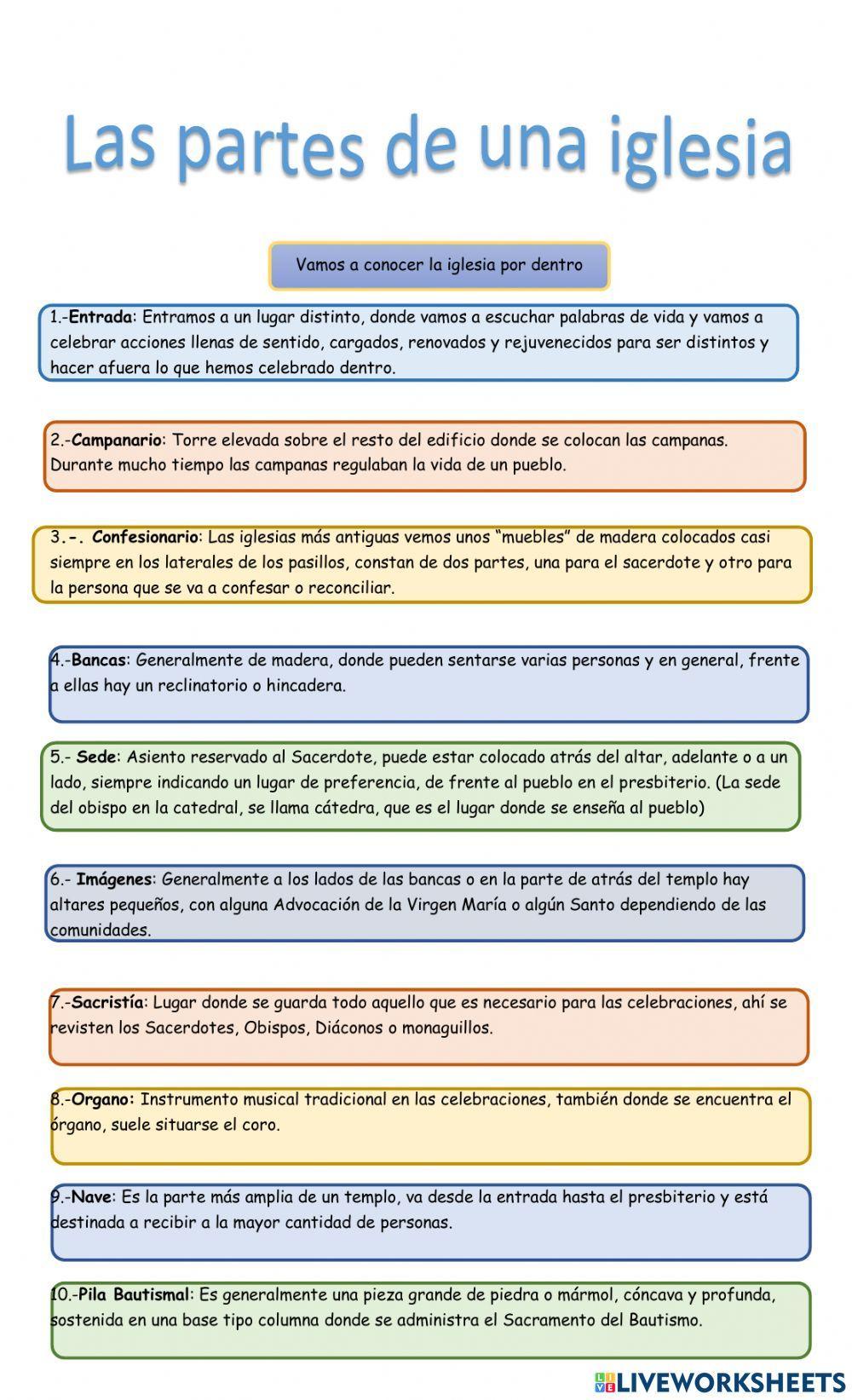 Las partes de una iglesia