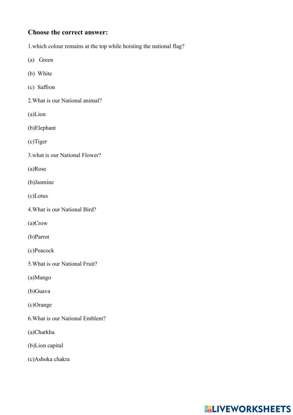Gk worksheet interactive worksheet | Live Worksheets