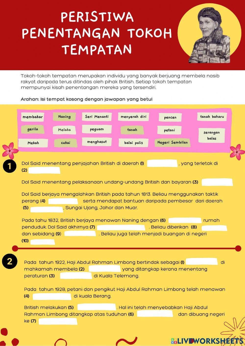 Peristiwa Penentangan Tokoh Tempatan