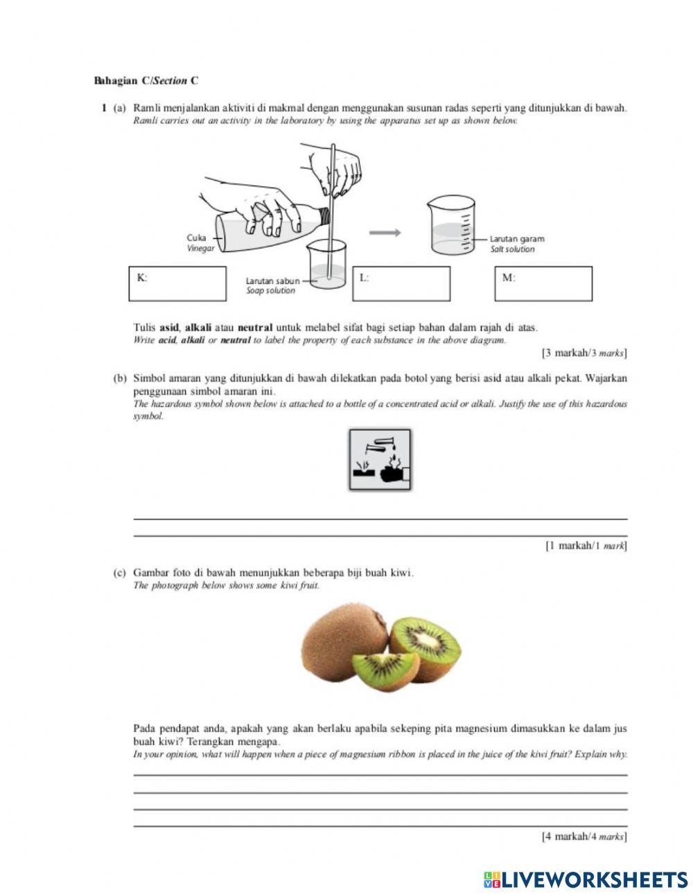 Formatif Asid dan Alkali Tingkatan 2