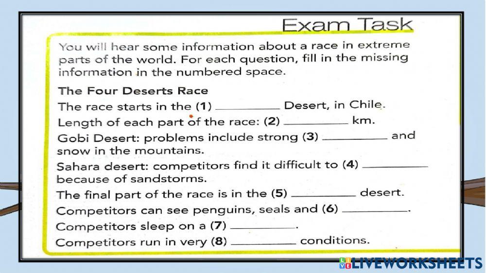 Unit 7 : extreme situations