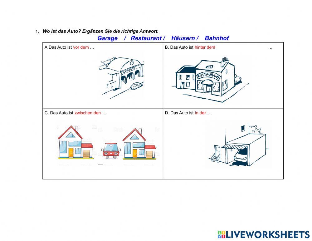 Präposition auf, vor, neben ...