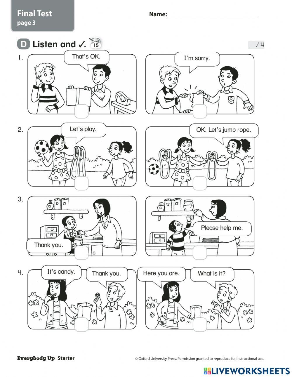 Final test up starter