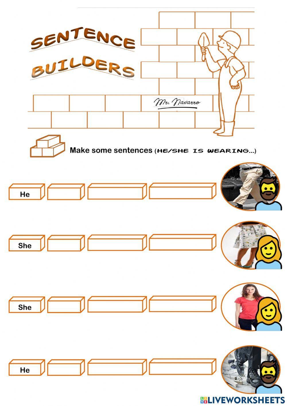 He-She is wearing... (Sentence Builders)