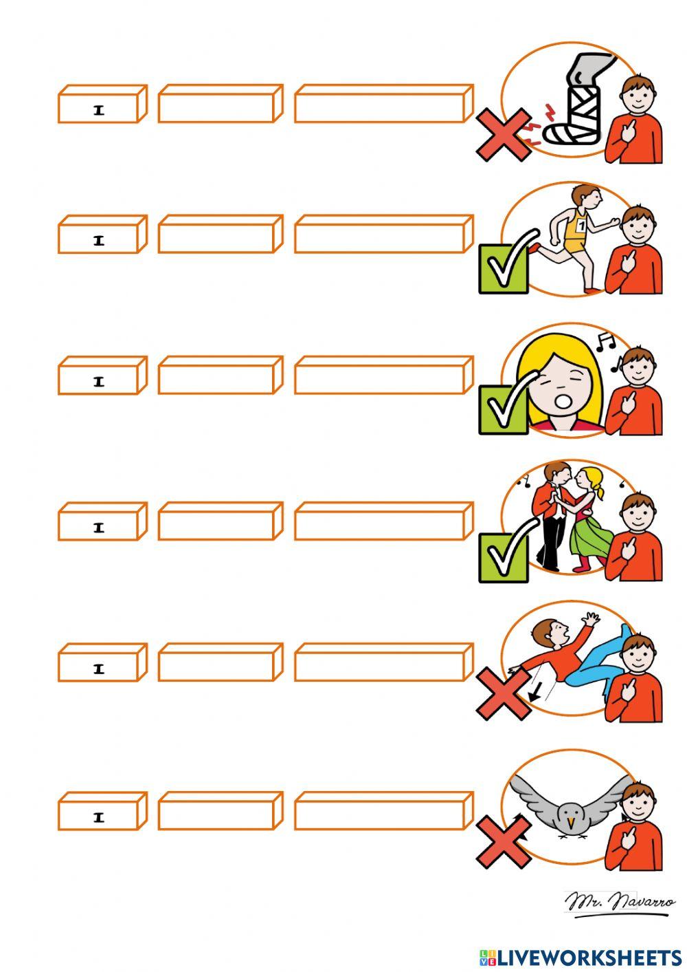 I can - I can't (Sentence Builders)