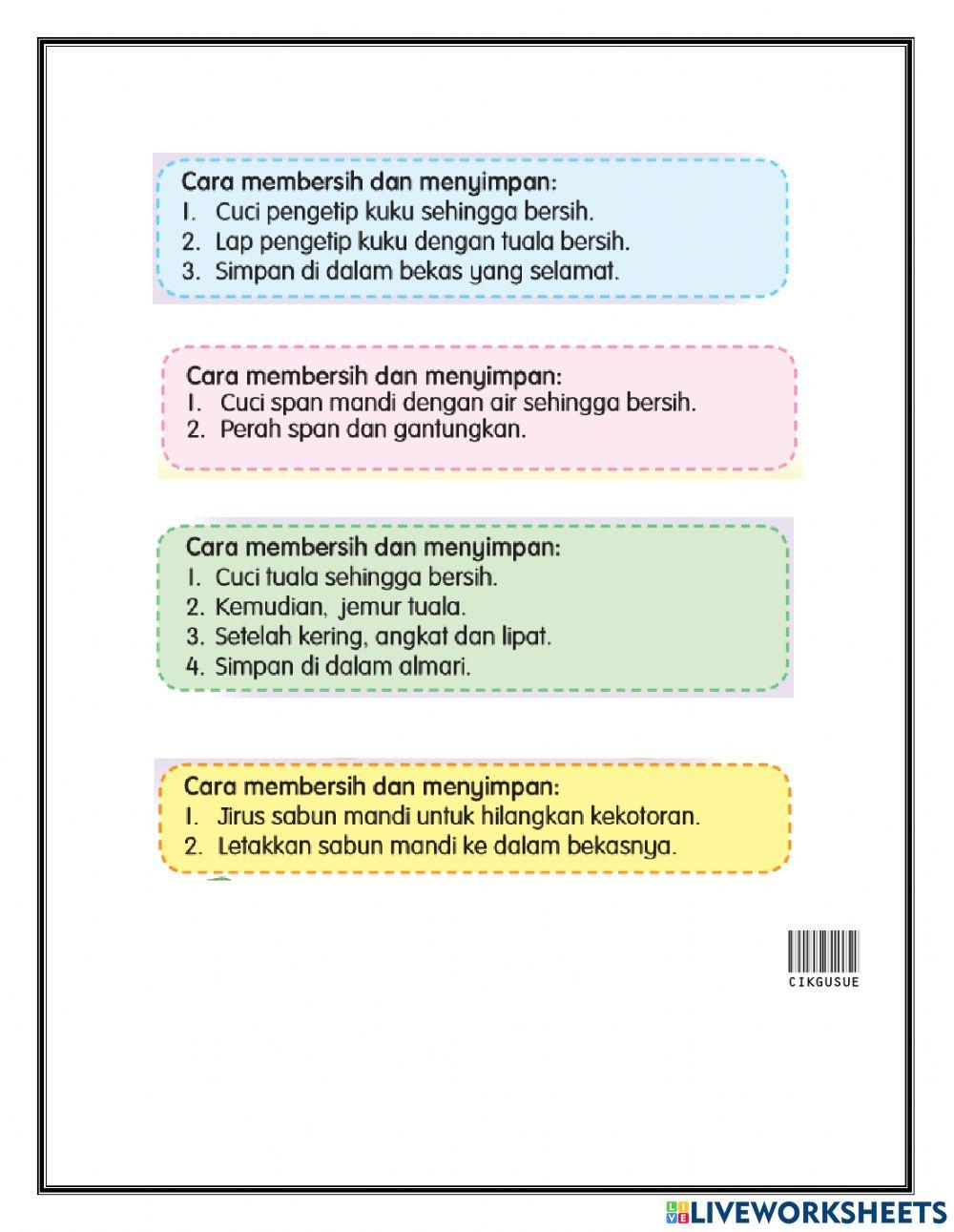 Cara menjaga alatan kebersihan diri
