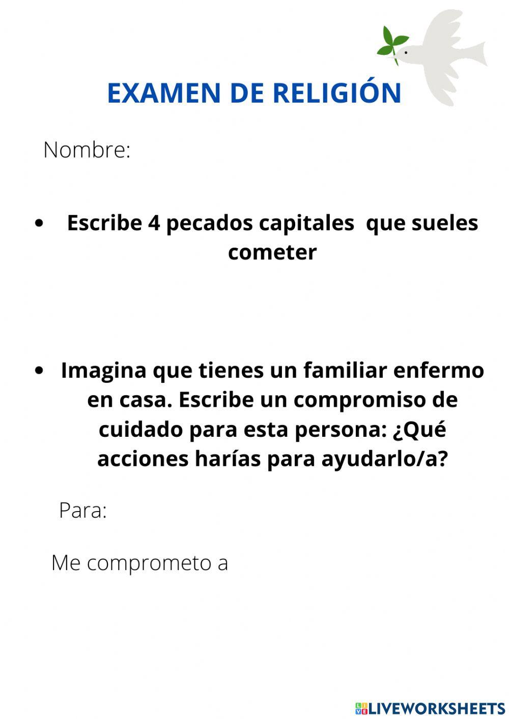 Examen de religión