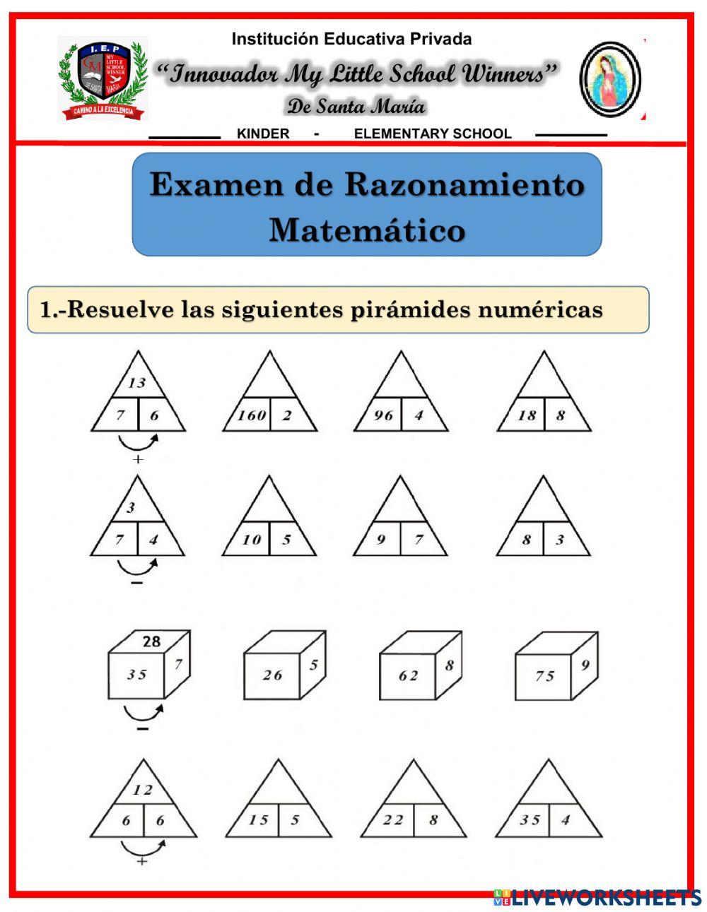 Examen de Razonamiento Matemático