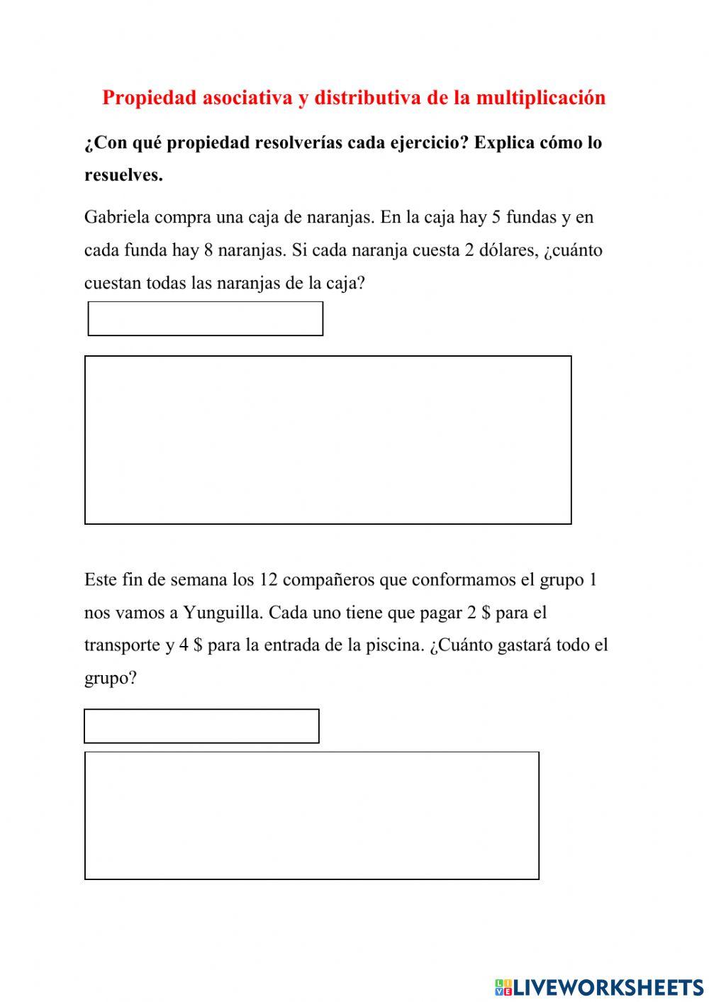 Propiedad de la multiplicación