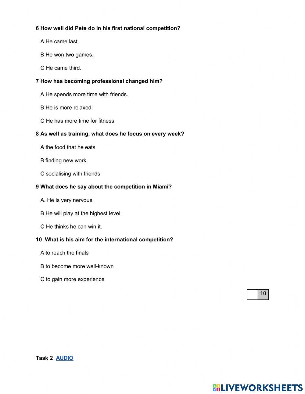 Listening MID TERM TEST