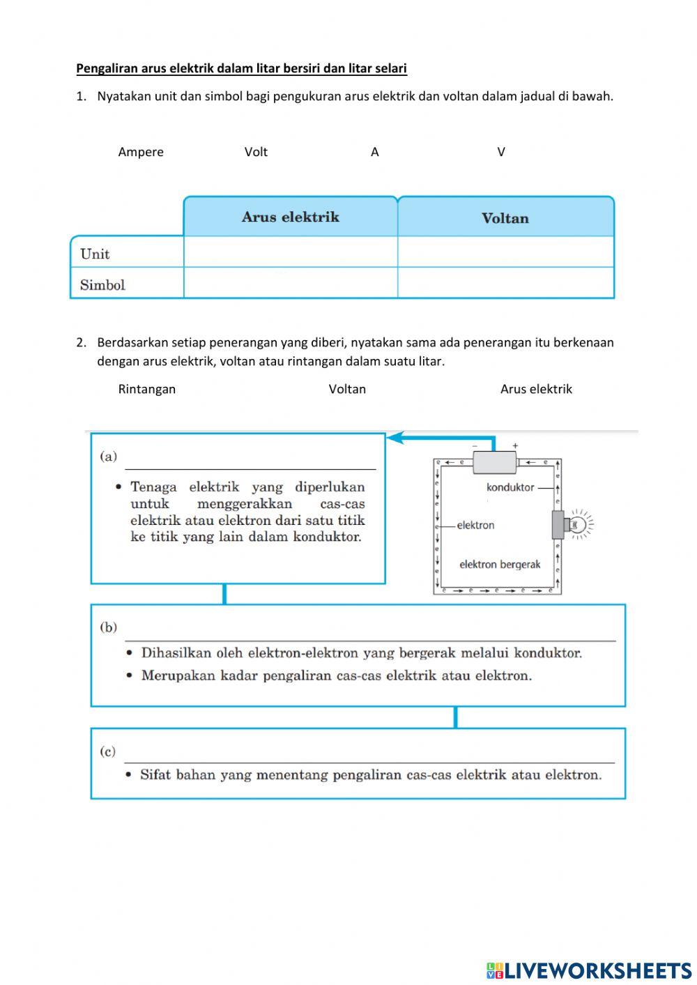 7.2 Arus, voltan dan rintangan