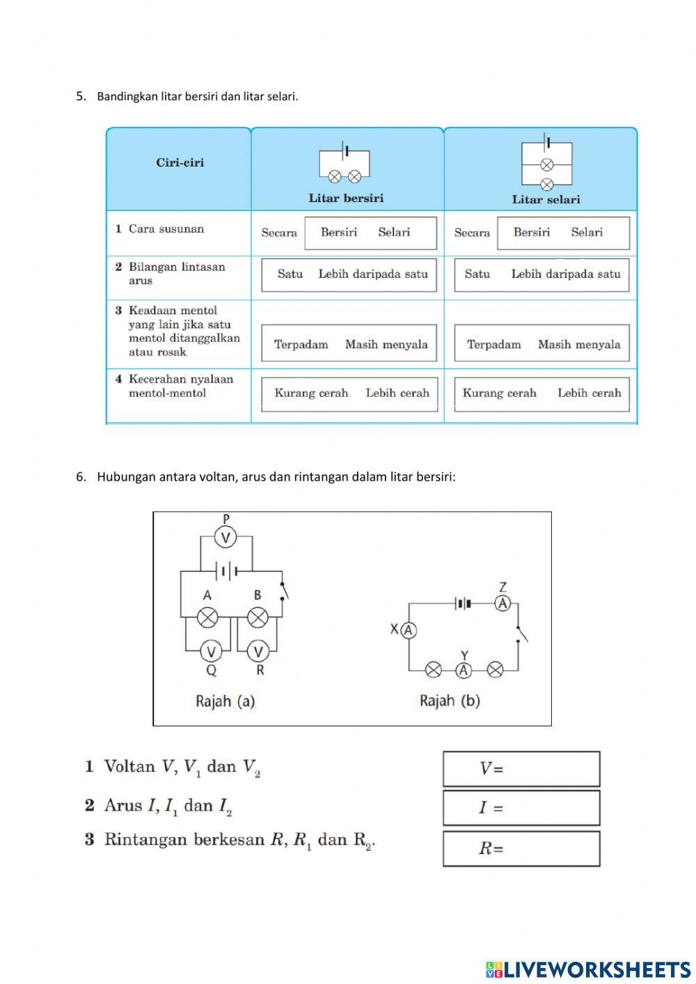 7.2 Arus, voltan dan rintangan