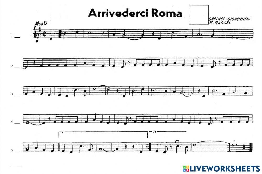 3º Hojas de Pentagramas 3-1 - Arrivederci Roma