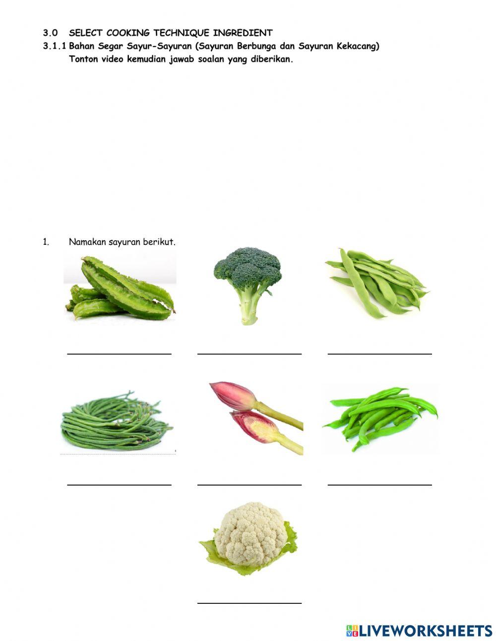 Pemilihan Sayuran Segar Sayuran Berbunga & Sayuran Kekacang