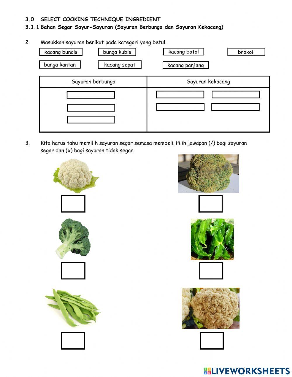 Pemilihan Sayuran Segar Sayuran Berbunga & Sayuran Kekacang