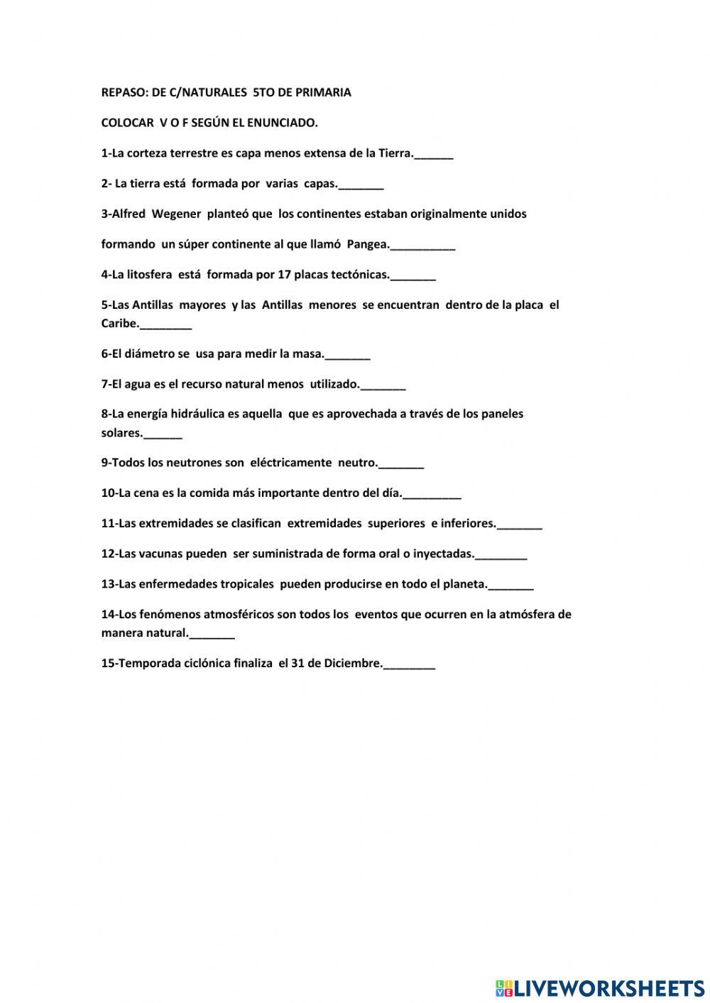 Repaso: de c-naturales