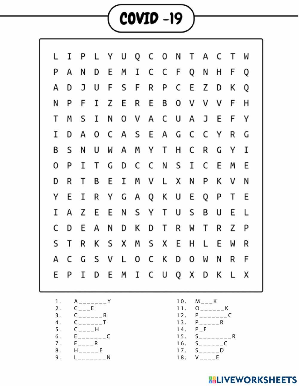 Word searching - covid-19