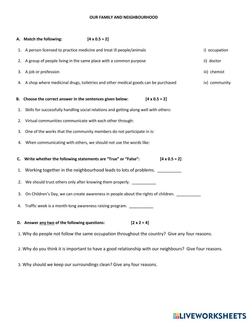 Our Family and Neighbourhood