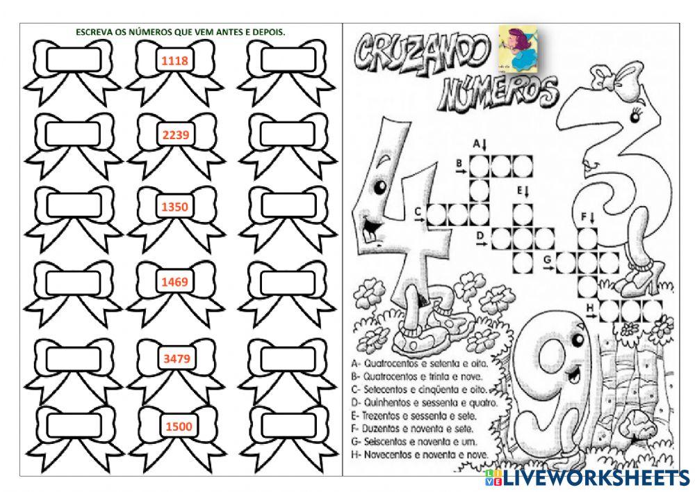 Meses, anos, milhar, centena, dezena e unidade