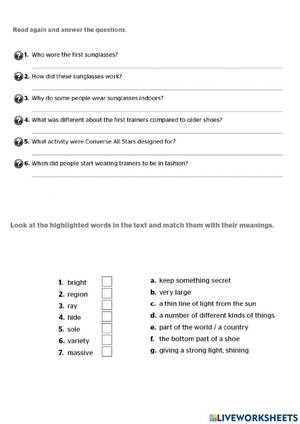 Reading time exercise for intermediate 1 live worksheets
