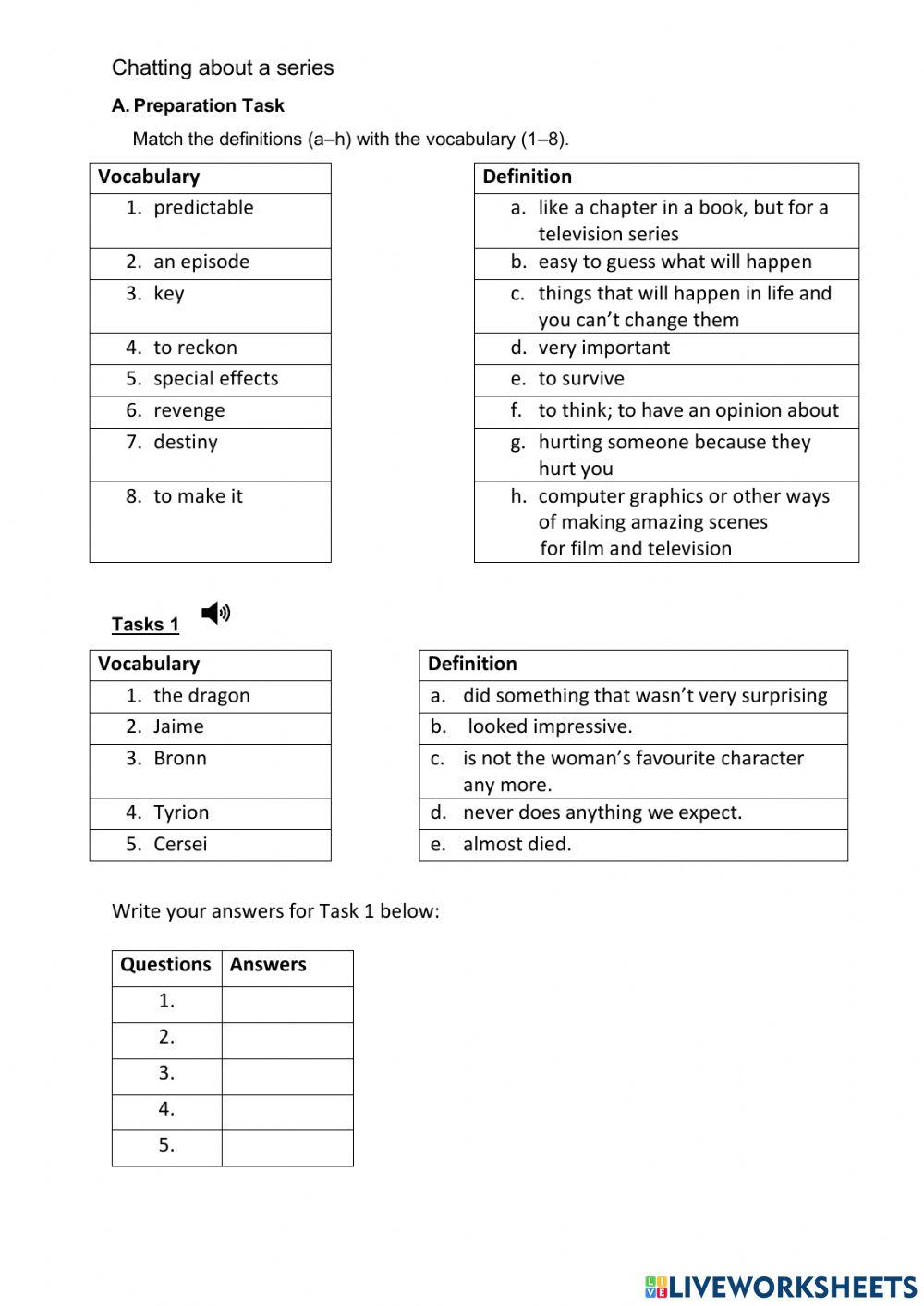 Listening - Chat on a Series