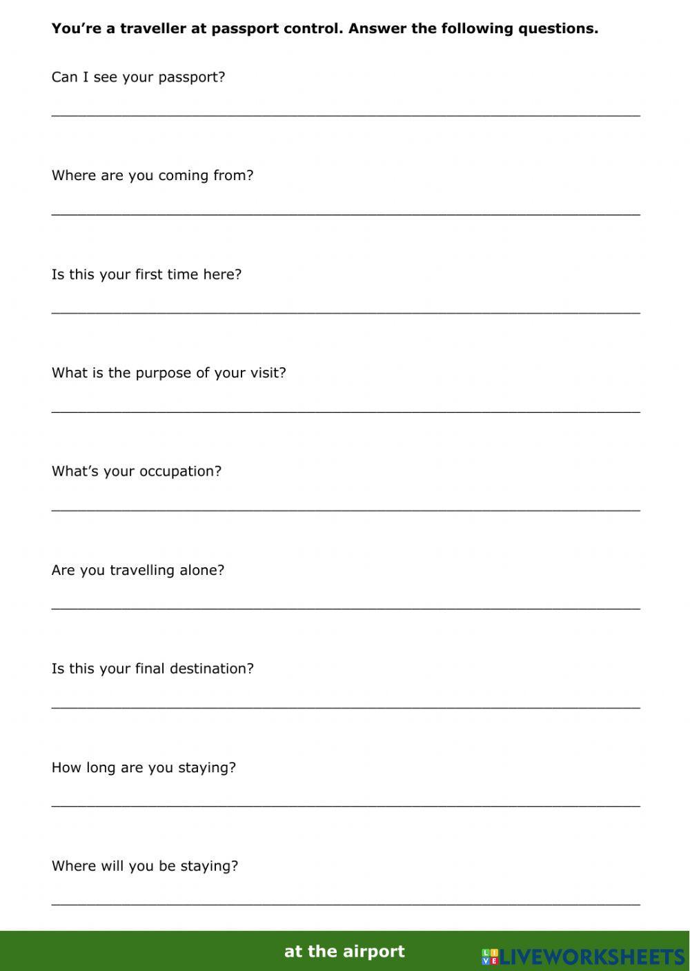 At the airport - Passport Control