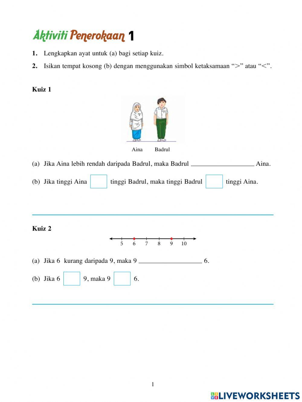7.1 Ketaksamaan Linear