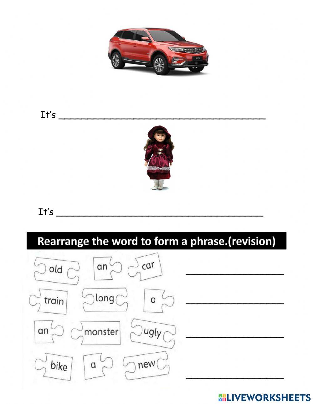 Cefr supermind unit 2, let's play page, adjective writing sentence table, toys page 25