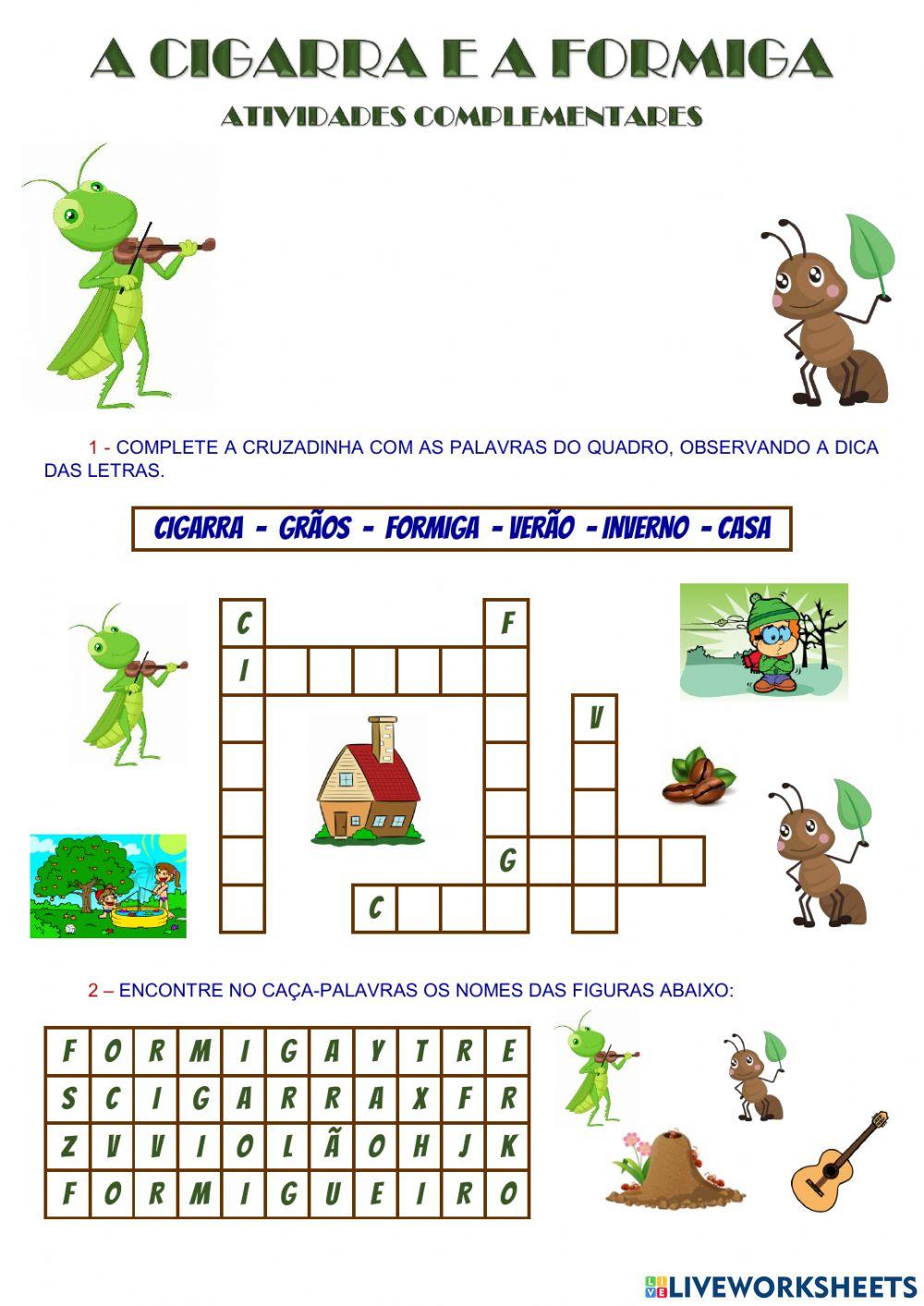 A cigarra  e a formiga