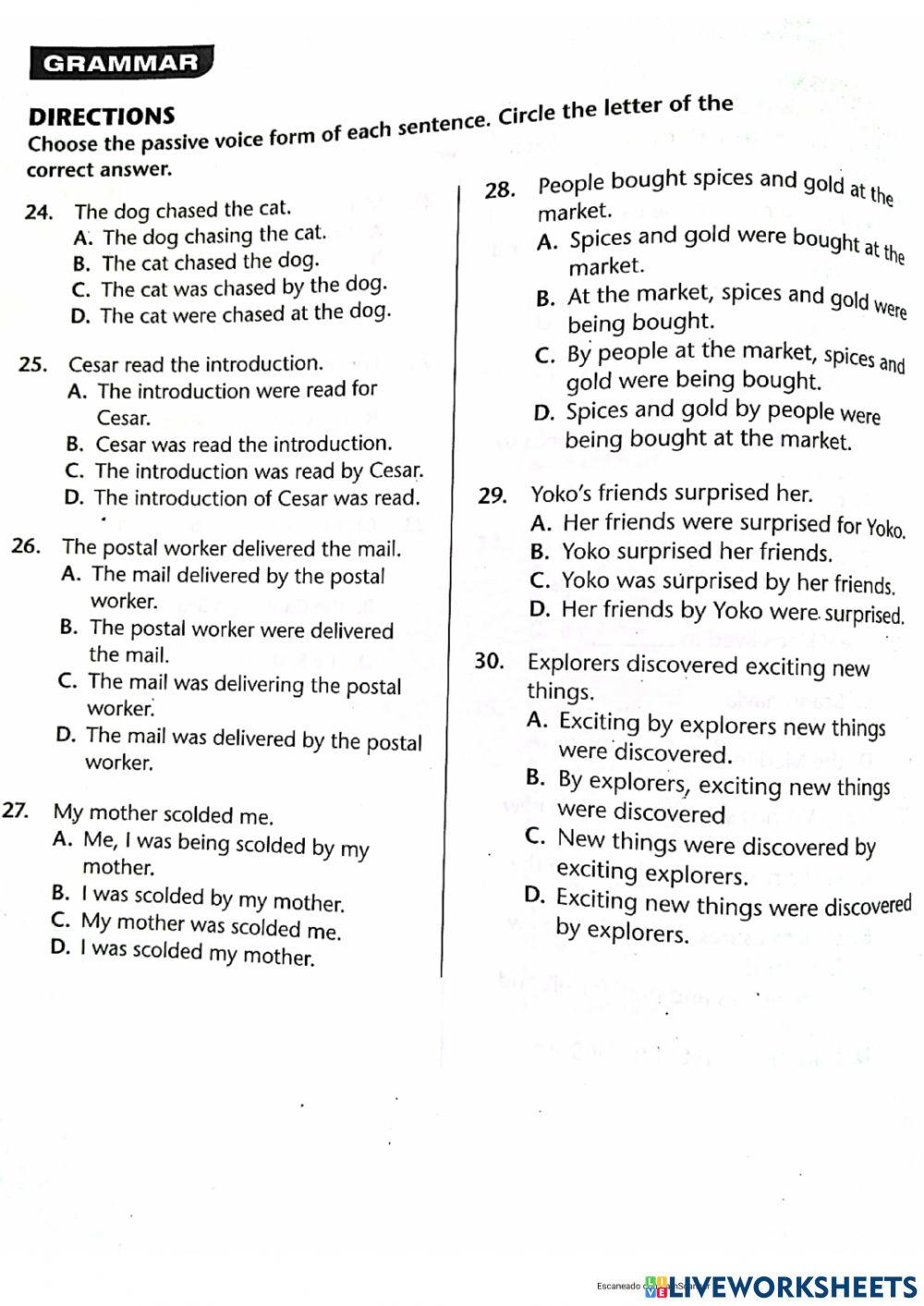 Grammar active and passive voice