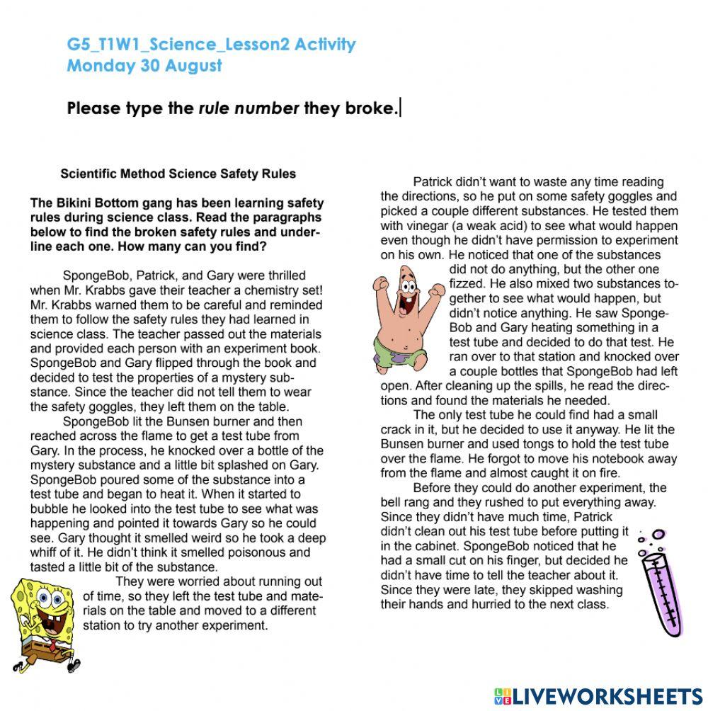 SpongeBob lab Safety