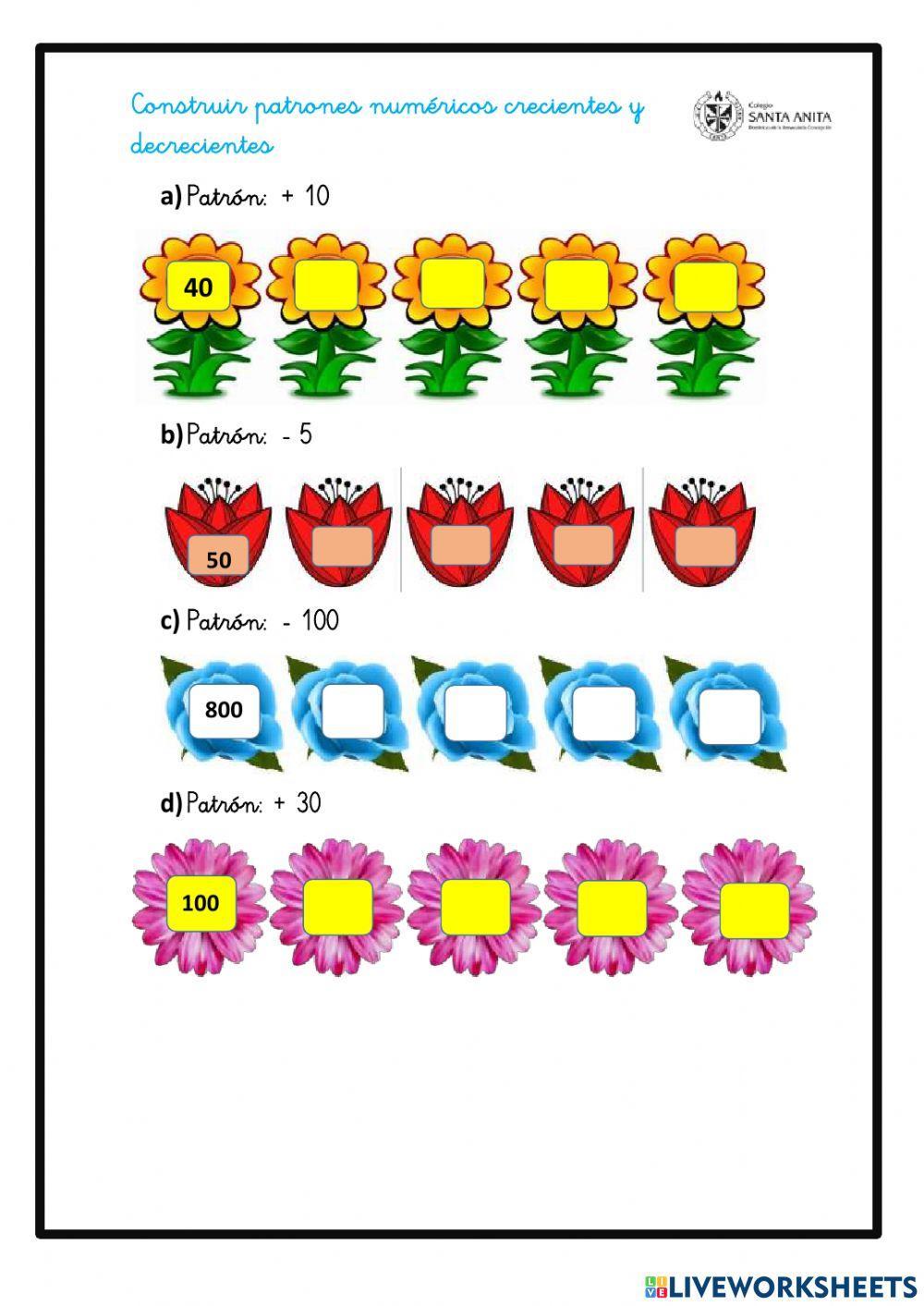 Patrones crecientes y decrecientes