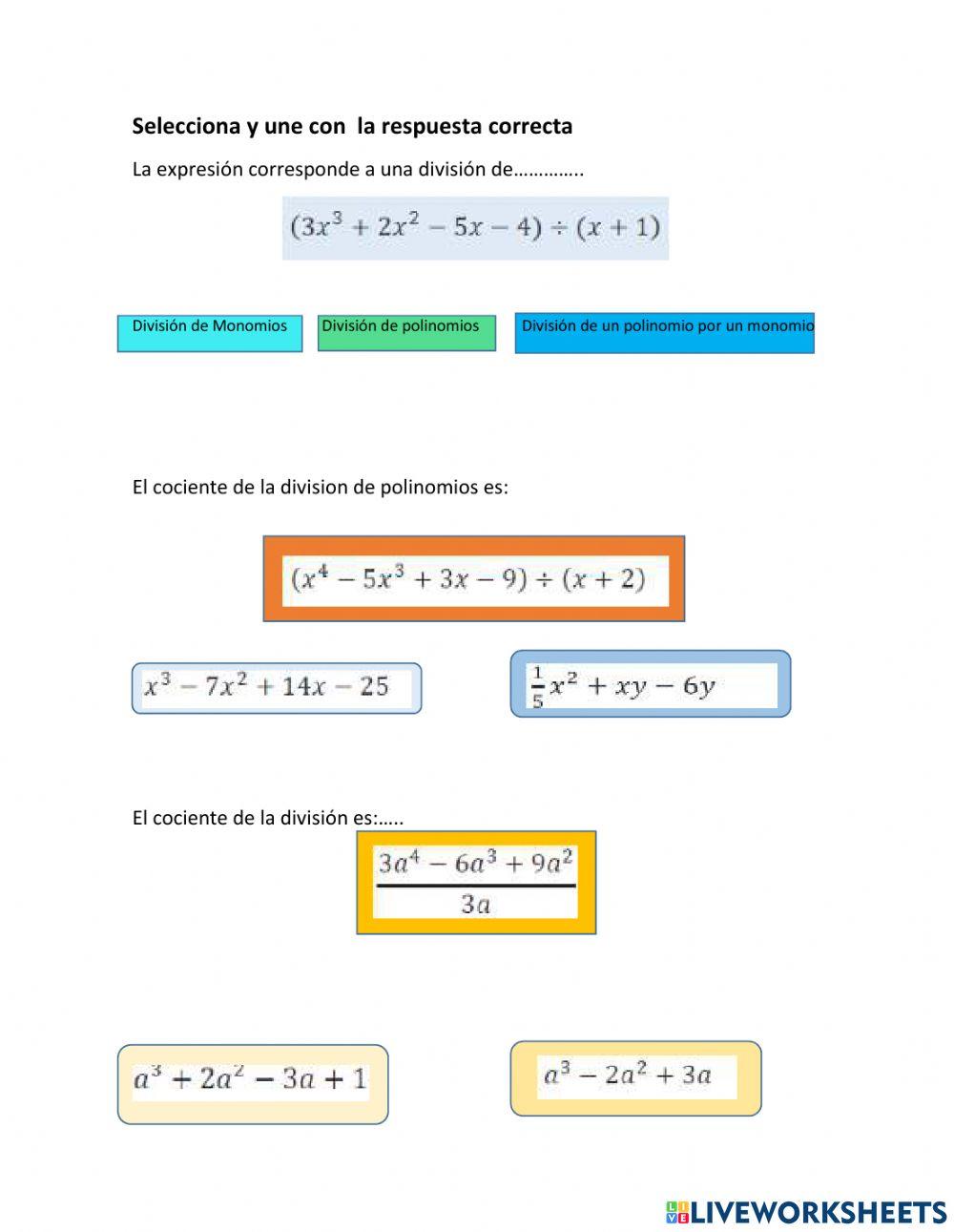 División algebraica 2