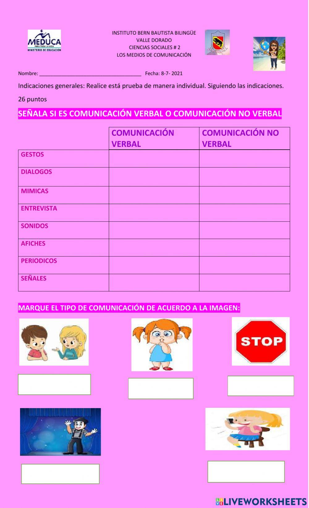 Los Medios de comunicación verbal y no verbal