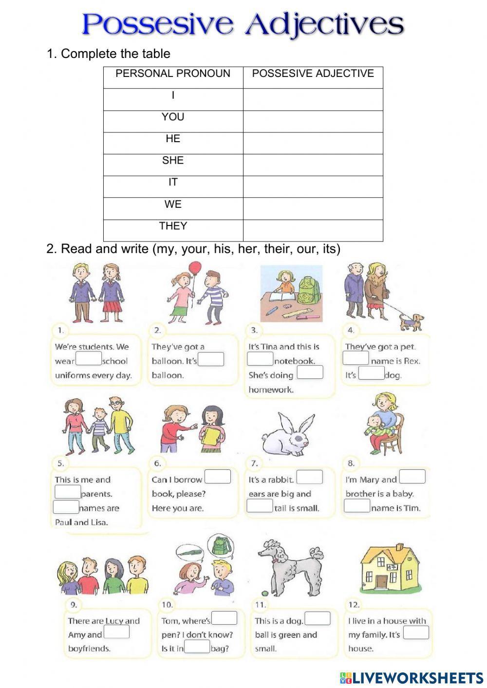 Possesive Adjectives