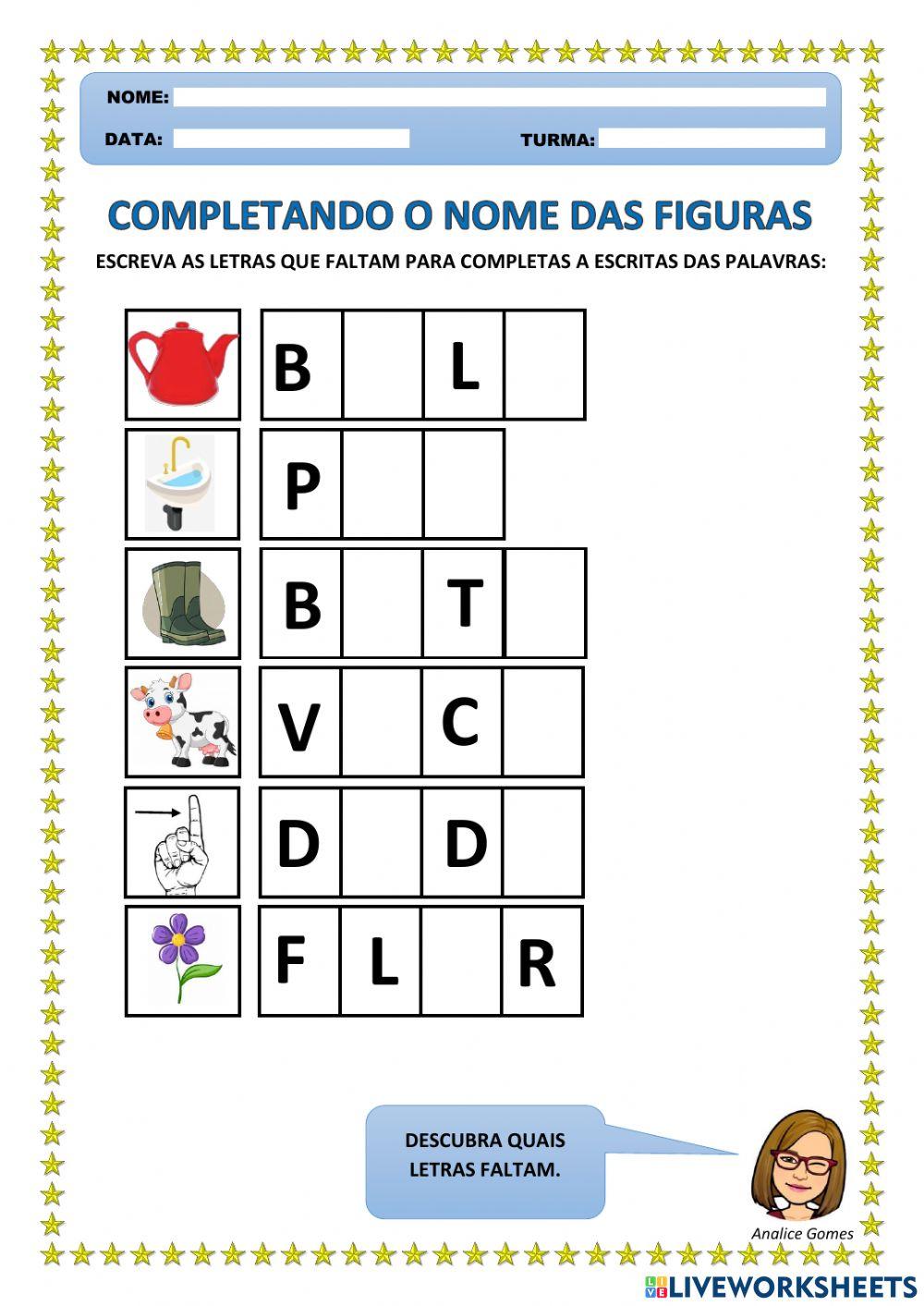 Completando O Nome das Figuras